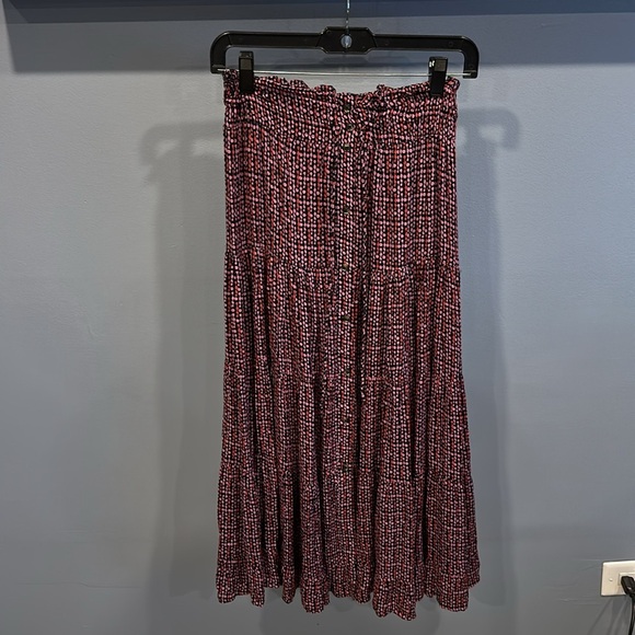 Whistles Multicolour Twist Dot Print Skirt Size 4 Midi Length Purple Viscose - Picture 3 of 8